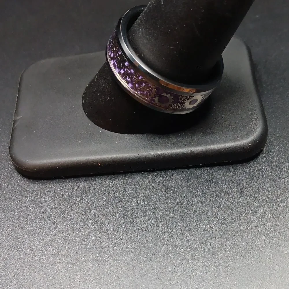ITungsten Purple & Silver Size 10‎ Men's Ring New